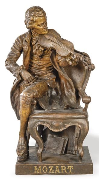 "Mozart" in patinated plaster by Frederick Goldsch
