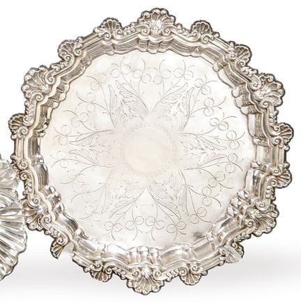Spanish silver salver, hallmarked 1st grade by Mon