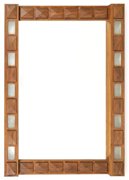 Rectangular wall mirror, composed of a flat centra