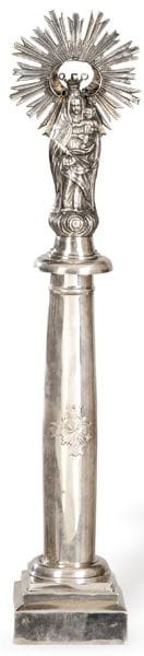Virgin of the Pillar in Spanish silver, hallmarked