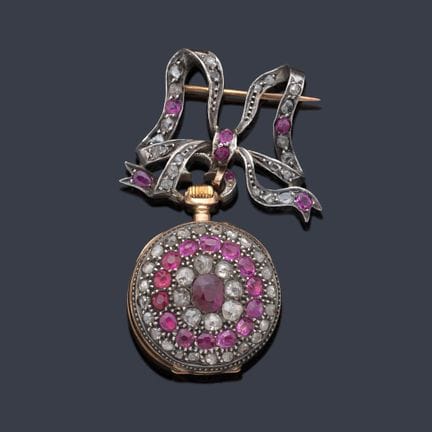 Lepin-Anhängeruhr mit Schleifenverschluss aus 18 K