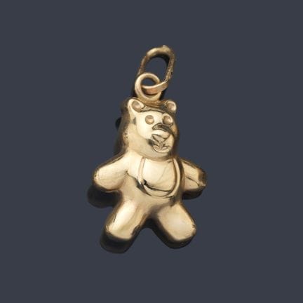 Anhänger mit „Teddybär“-Motiv aus 18-karätigem Gel