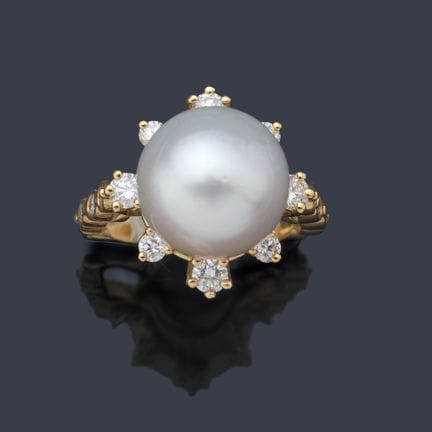 Ring mit einer australischen Perle von ca. 11,58 m