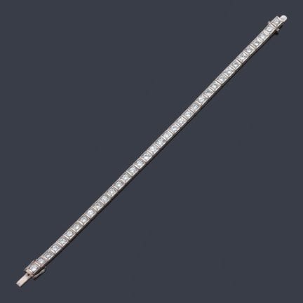 Rivière-Armband mit Diamanten von insgesamt ca. 5,