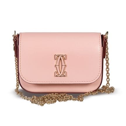 CARTIER 
 Mini borsa con lunga catena dorata, real