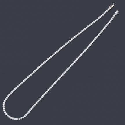 Riviere-Halskette mit einem Diamantband von insges