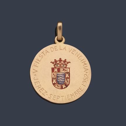 Gedenk-Anhänger „Jerez Harvest Festival“ aus 18-ka