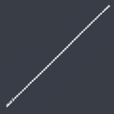 Rivière-Armband mit Diamanten von insgesamt ca. 3,