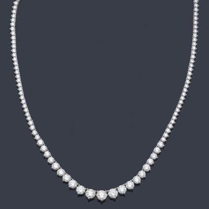 Riviere-Halskette mit Diamanten von ca. 17,74 ct i