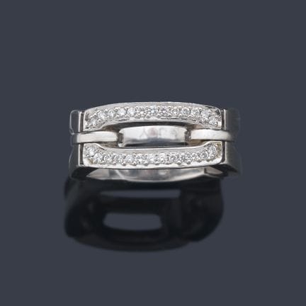 JOY 
 Ring mit einem doppelten Band aus kleinen Di