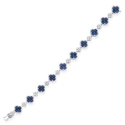 Armband mit zehn kleeblattförmigen Motiven, besetz