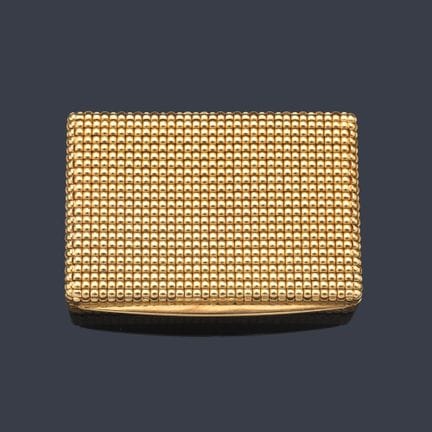 Pillendose aus 18-karätigem Gelbgold mit Diamantsp