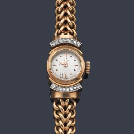 OMEGA-Damenuhr mit Gehäuse und Armband aus 18 Kara