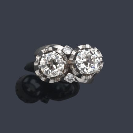 Ring „To each other“ mit zwei Diamanten im Old-Cut