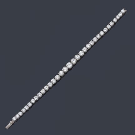 Brillanten-Rivière-Armband mit einem Gesamtgewicht
