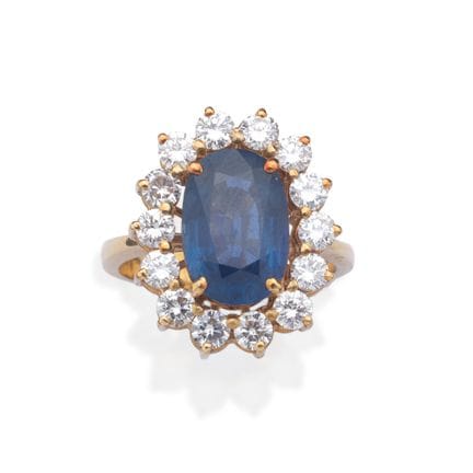 Ring mit einem Saphir im Ovalschliff von ca. 3,00 