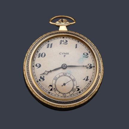 CYMA, Lepin-Uhr mit Gehäuse aus 18-karätigem Gelbg