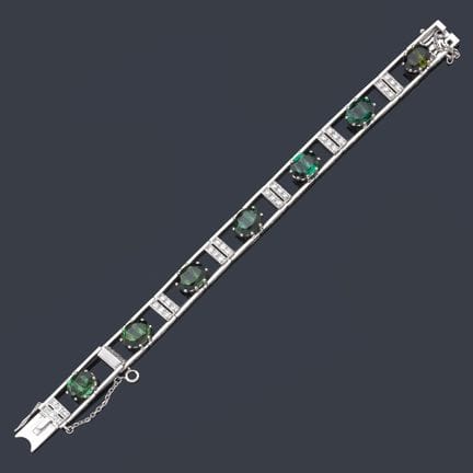 Armband aus den 1970er Jahren mit sieben oval gesc