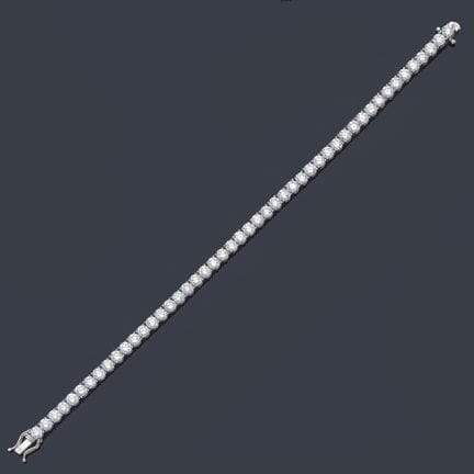 Rivière-Armband mit Diamanten von insgesamt ca. 8,