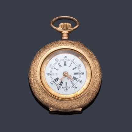 Lepin-Anhängeruhr aus 18 Karat Roségold. 
 Weißes 