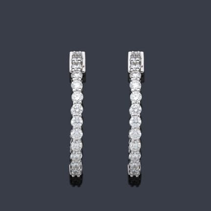 Creolen mit einem Diamantband von ca. 2,49 Karat i