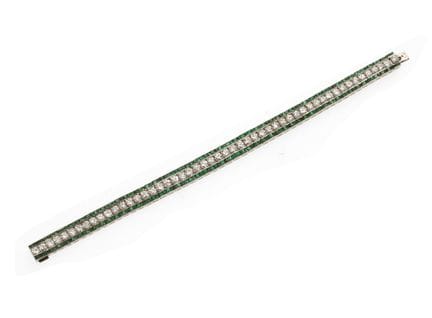 CHARLES HOLL
Pulsera con fila de esmeraldas calibr
