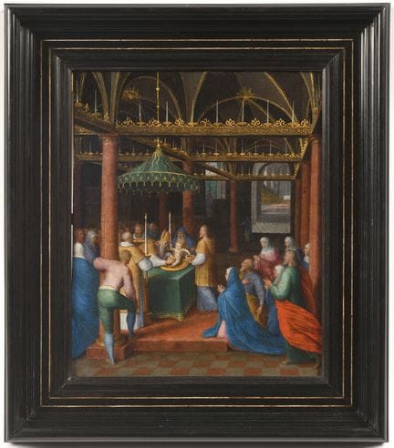 约1540年法国画派
《割礼》
铜板画，金彩点缀
高：24 厘米 - 宽：19 厘米
来源：
200