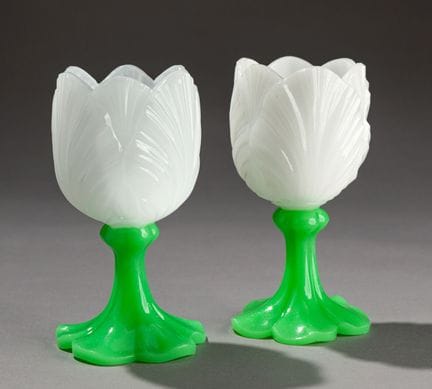 Baccarat. Par de jarrones en forma de tulipán de o