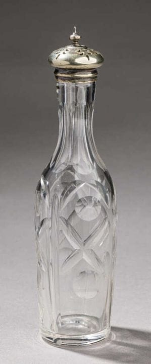 Frasco para perfumes de cristal tallado, tapón de 