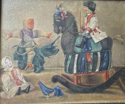 SCUOLA MODERNA
Il cavallo a dondolo 
Olio su tela,