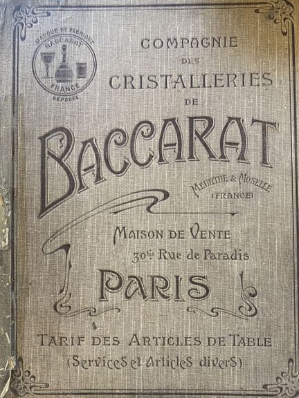 Catalogue de la Compagnie des Cristalleries de Bac
