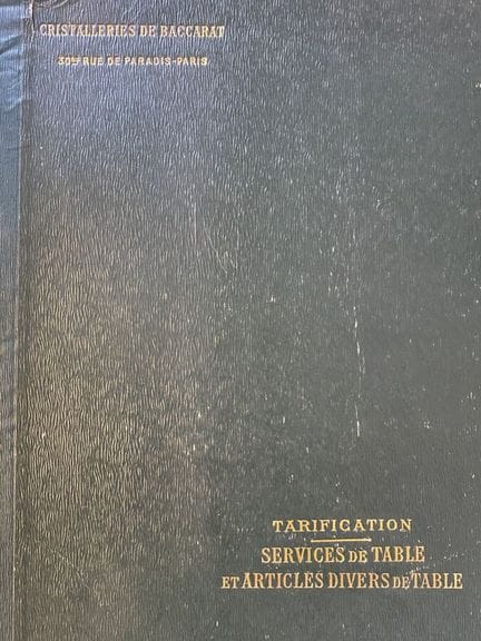 Catalogo della Compagnie des Cristalleries de Bacc