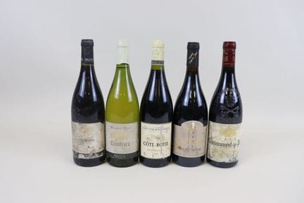 Los 5 Flaschen, 2 Brotte 2009, 1 Condrieux Versant