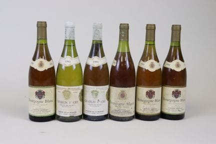Lot de 6 Bt Bourgogne blanc divers