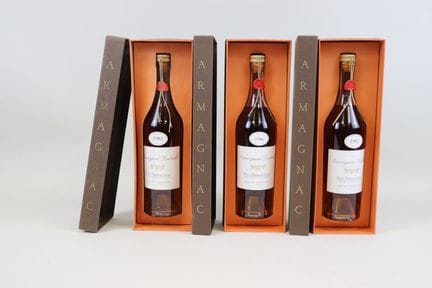Set mit 3 Flaschen „Bas Armagnac Laballe“, davon 2
