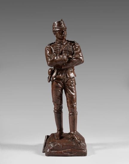 Charles Anfrie (1833/1905), grande bronzo patinato