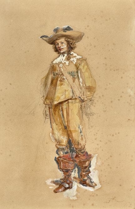 Ernest Meissonier (1815/1891), disegno ad acquerel