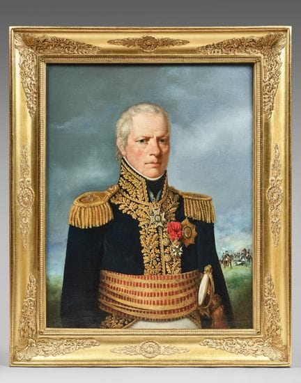 Huile sur toile : Portrait en buste d'un général d
