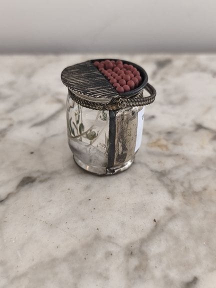 Pyrogène en argent 900°/°° et sulfure à décor d'un