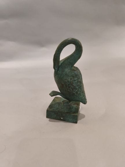 Christian MAAS. Cygne. Bronze à patine verte numér