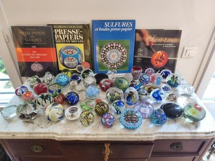 Lot de boules presse-papier sulfure France, Grande