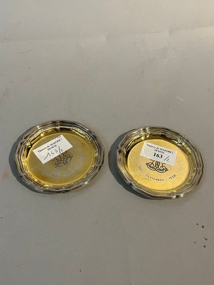 Puyforcat 
Dessous de  verre en argent doré 925°/°