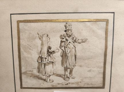 Hyppolite BELLANGE (1800-1866). 
Grenadier et pays