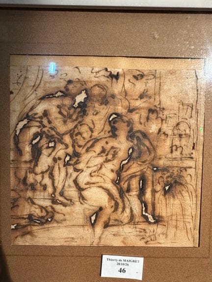 19世纪画派
女性
棕色墨水与水墨渲染（品相欠佳）
编号 21