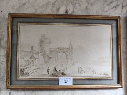 Ecole HOLLANDAISE vers 1700
Vue d'une ville et per
