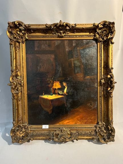 Georges L. GYANINY (XXe siècle ) 
Femme à la lectu
