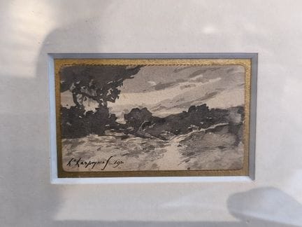 Henri Joseph HARPIGNIES (1819-1916). 
Paysage aux 