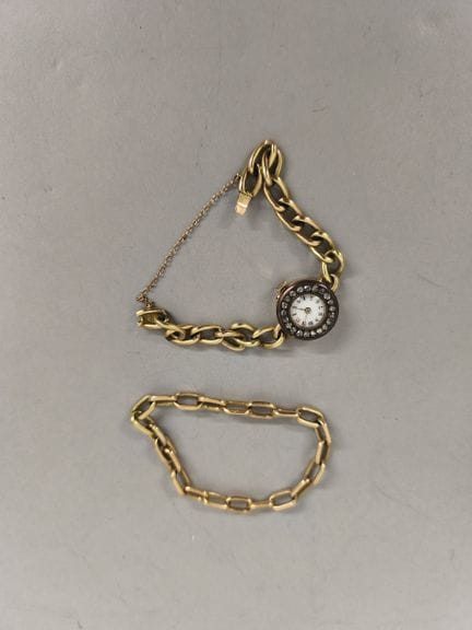 Montre bracelet en or 750°/°°, cadran dans un ento