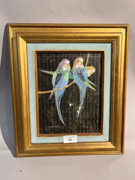 Pierre RAFFY
(1919-1986)
Couple de perruches
Huile