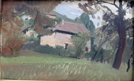 Jules FLANDRIN (1871-1947). 
Case a Corenc. 
Olio 
